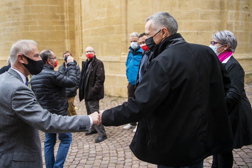 Roby Tschopp et Laurent Kurth figureront sur la même liste (Photo : KEYSTONE / Jean-Christophe Bott).