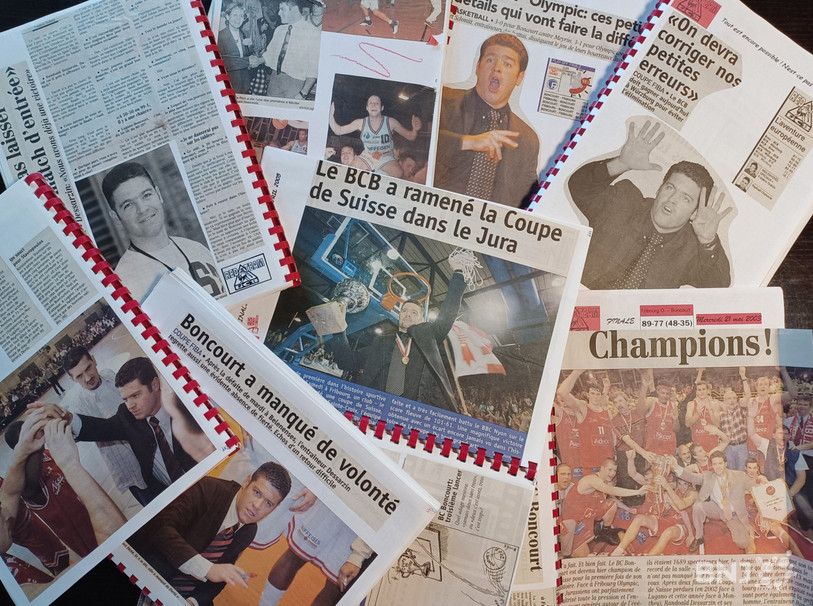 Florilège de coupures de presse démontrant les grandes heures que Randoald Dessarzin a vécues avec le BC Boncourt.