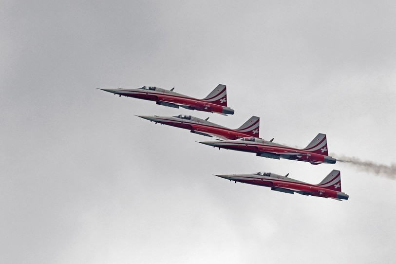 La Patrouille suisse s'entraîne en début de semaine. (Photo libre de droits).