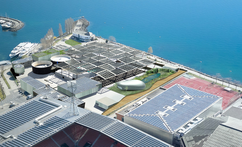 Une vue de synthèse de la STEP de Neuchâtel une fois les travaux terminés d'ici 2025. (Photo: Ville de Neuchâtel)