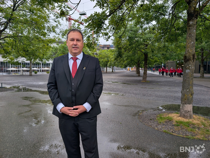 Fabrice Reuse, major au centre de compétence de la musique militaire, compte sur les évènements comme la FFM pour recruter de futurs talents pour l’armée.