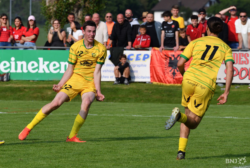 Félicien Oeuvray, attaquant du FC Haute-Ajoie, peut fêter une promotion en 2e ligue interrégionale. (photo archives: Georges Henz)