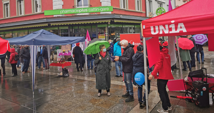 Les organisateurs estiment que l'événement a réuni plus de 200 personnes au total. (Photo : Comité du 1er mai interjurassien).