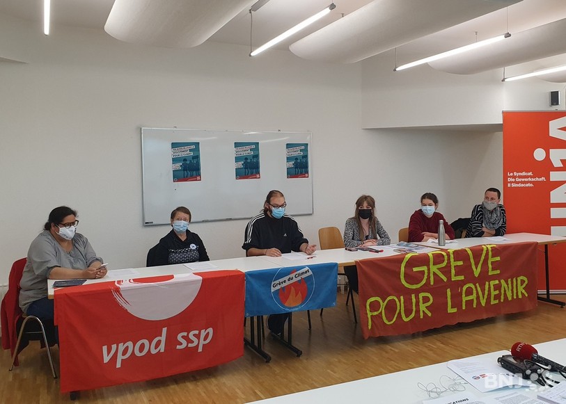 Les différents organisateurs de la Grève pour l'Avenir dans le canton de Neuchâtel.
