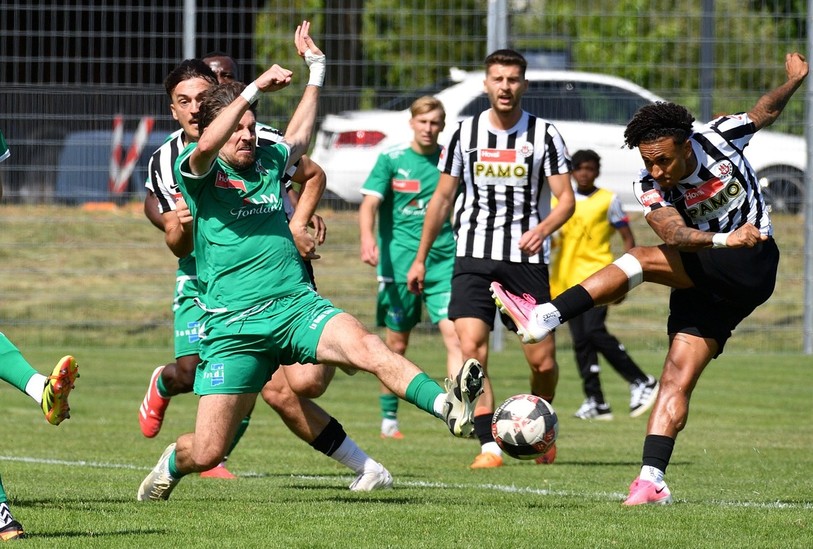 Dionys Stadelmann et le FC Courtételle se sont démenés sans compter ce samedi (photo : Georges Henz).