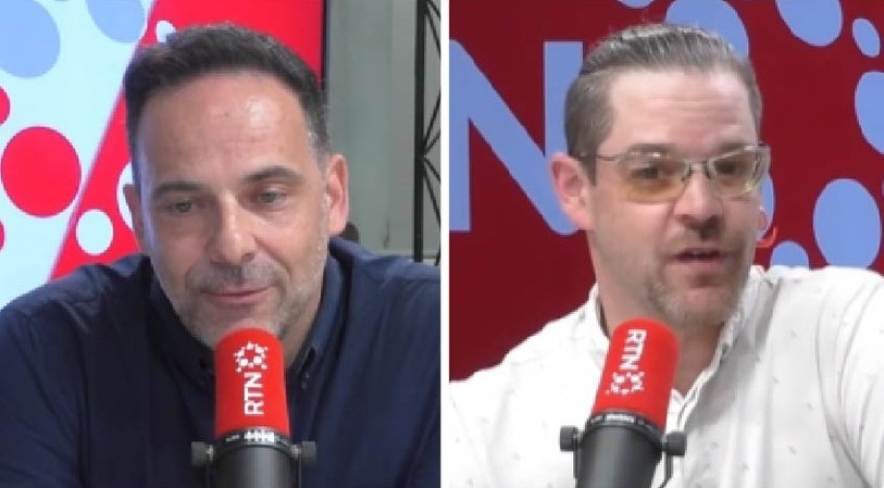 Fabio Leogrande, président (à gauche), et Fabrice Gaillard, vice-président, du Cronos Club La Chaux-de-Fonds, dans « La Matinale ».
