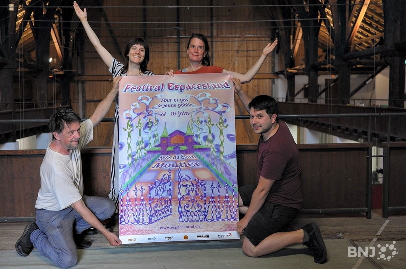 Fabien Charmillot, Eve Mittempergher, Mélanie Plüss et Célien Milani, membres du comité d'organisation