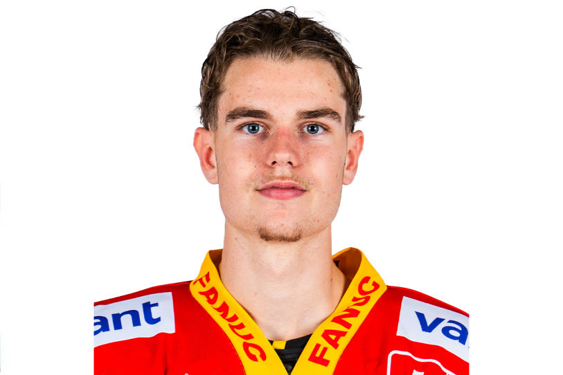Le hockeyeur ajoulot, Mathéo Michel, partira pour le Dakota du Nord en août. (Photo : Noah Windler / EHC Biel)