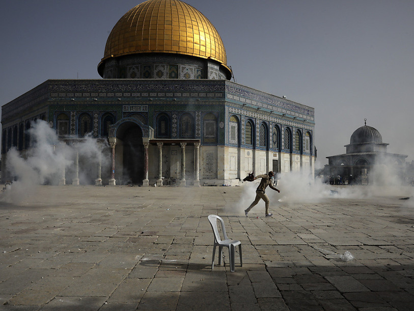 L’Esplanade des mosquées située à Jérusalem-Est a connu des violences ces derniers jours. (Photo : KEYSTONE/AP/Mahmoud Illean)