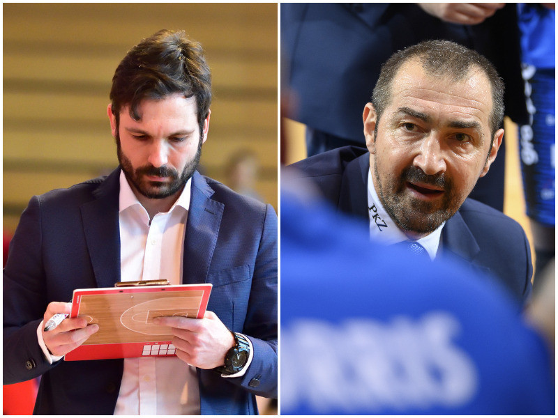 Vladimir Ruzicic (à gauche) a été l'assistant de Petar Aleksic durant deux saisons à Fribourg. (Photo Aleksic : KEYSTONE/Anthony Anex)