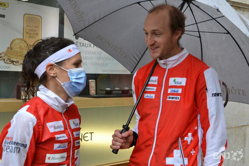 Baptiste Rollier en pleine discussion avec Elena Roos
