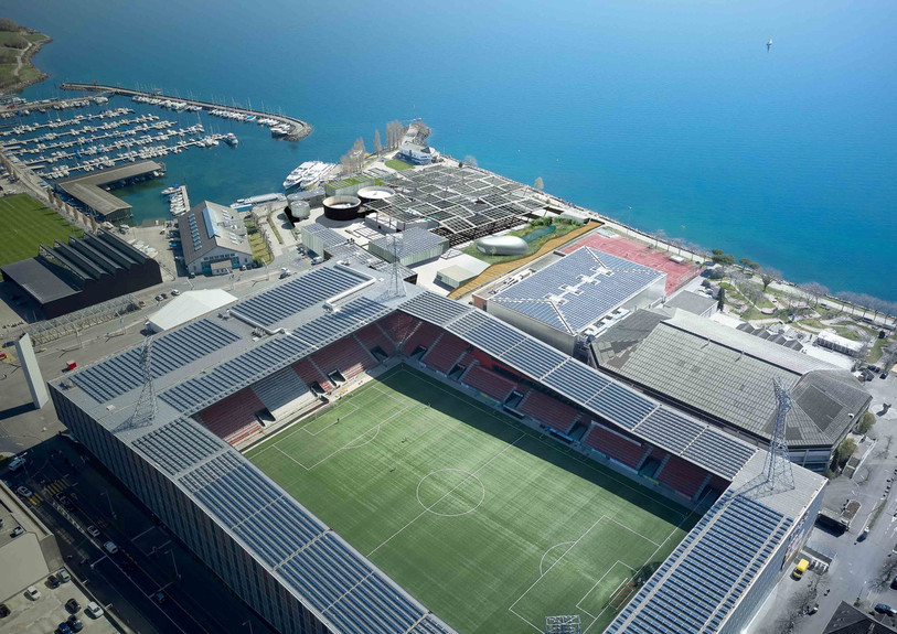 Vue aérienne du stade de la Maladière (Photo : SP - Ville de Neuchâtel)