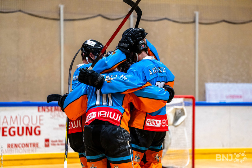 Le SHC Rossemaison a terminé 3e de la Coupe d'Europe d'inline hockey à Bienne. (Photo : Jonathan Vallat)
