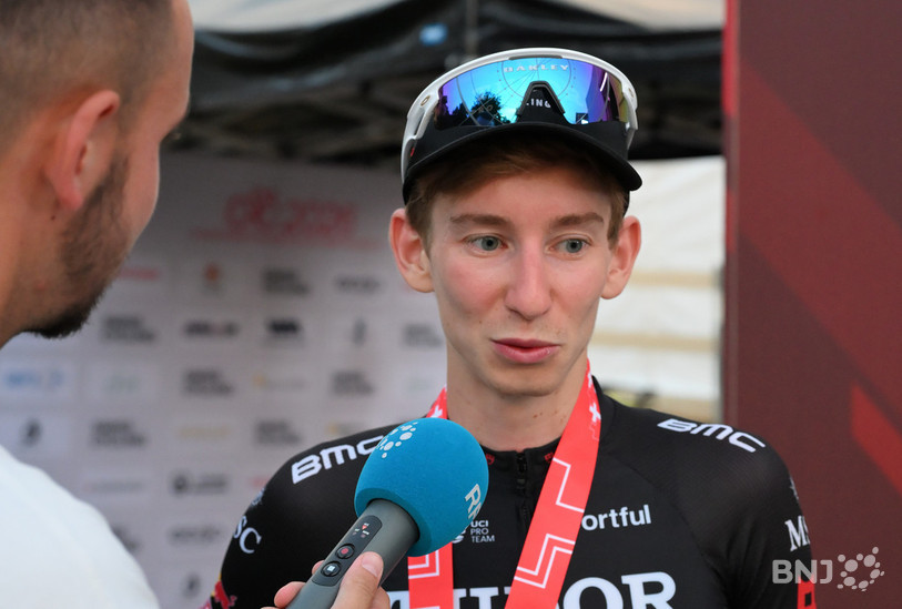 Yannis Voisard a tout donné sur les routes jurassiennes et a pris la 3e place du contre-la-montre. (Photo : Georges Henz).