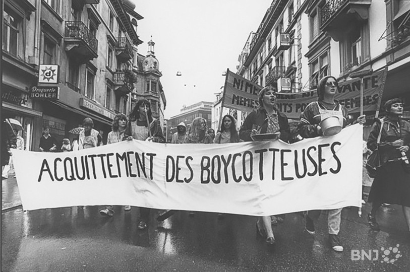 Manifestation de soutien des boycotteuses de la grève des casseroles en 1979. (Photo : revue Intervalle)