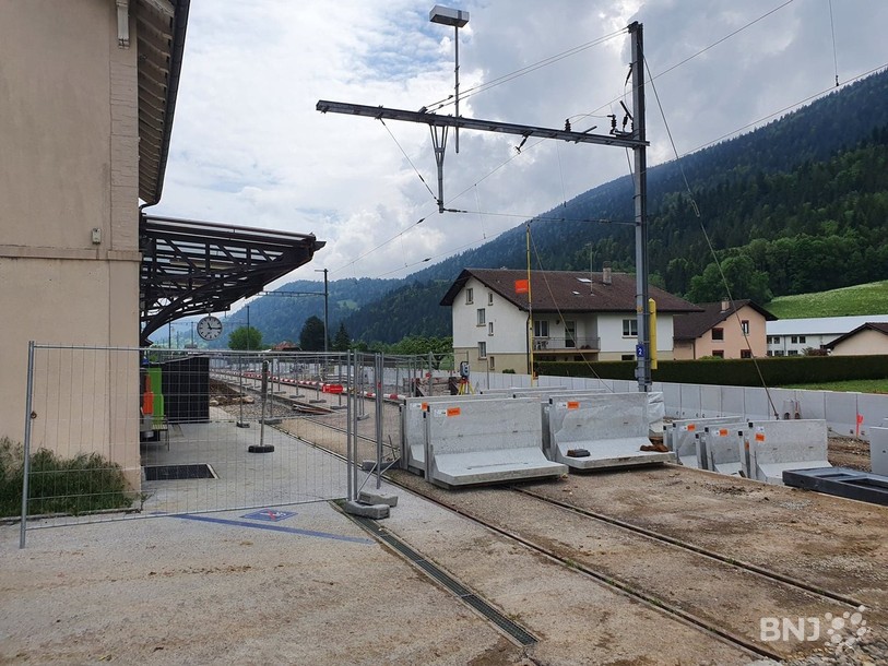 Les travaux en gare de Buttes ont été conséquents. Photo : archives.