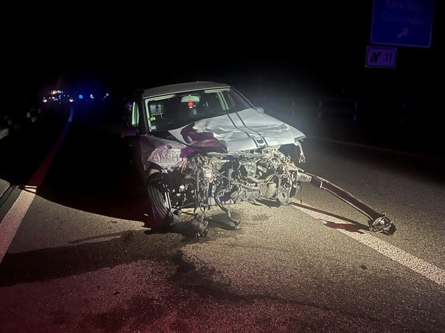 L'accident a eu lieu en plein milieu de la nuit. (Photo : Police cantonale jurassienne)
