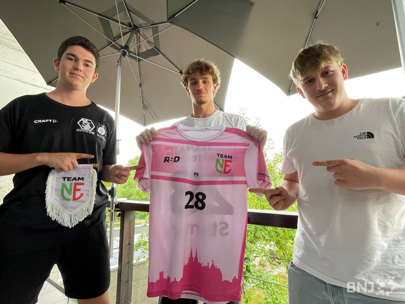 Arthur Dubois, Mahé Dainotti et Livio Sturny, les trois piliers de la Team floorball Neuchâtel.