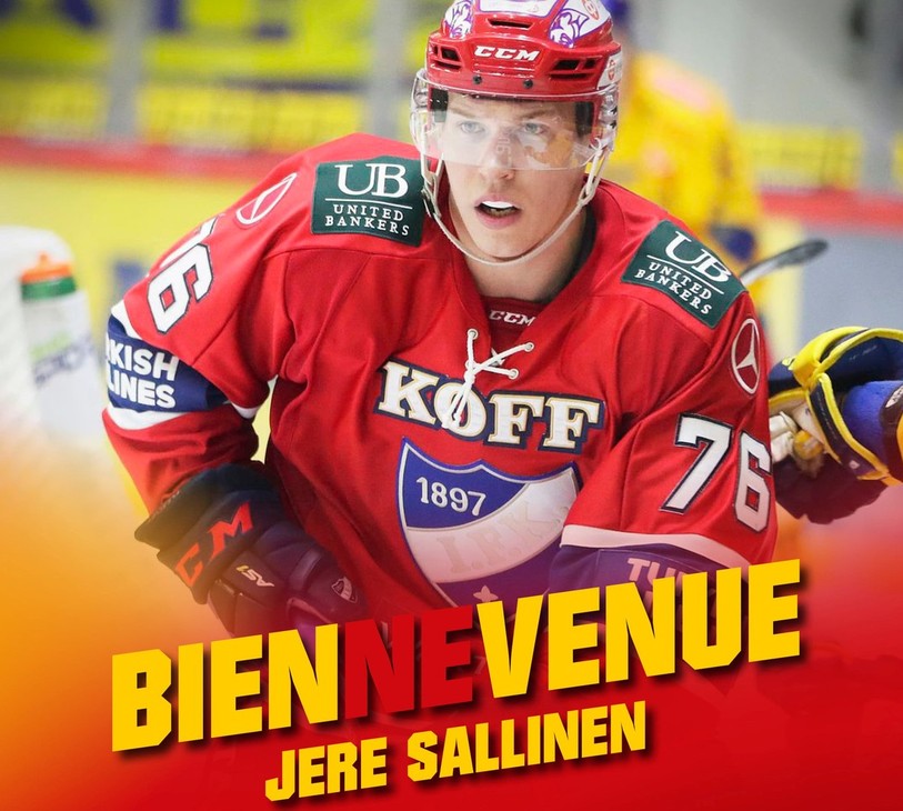 L'attaquant finnois Jere Sallinen a signé pour une saison au sein du HC Bienne. (Photo: HC Bienne)