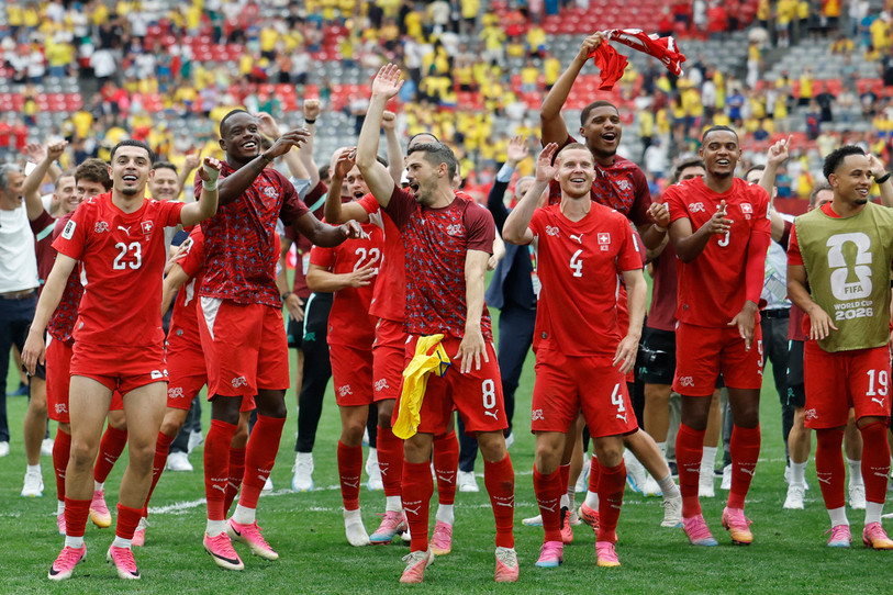 Après avoir éliminé la Colombie, la Suisse défie l'Argentine dimanche en quart de finale du Mondial. (Photo : KEYSTONE/Peter Klaunzer)