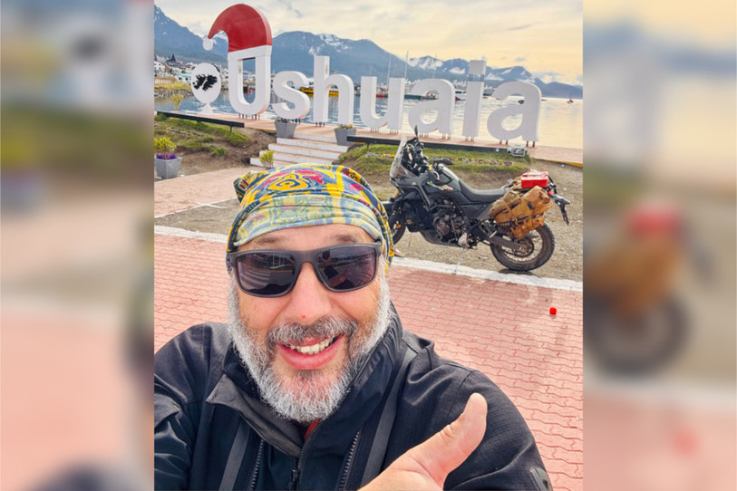 Durant son périple, Christophe Meyer a notamment parcouru l'Amérique à moto. (Photo : Christophe Meyer.)