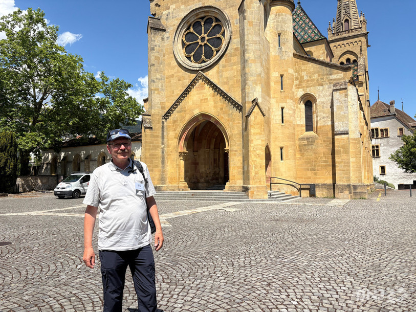 David Zaugg juste avant une visite guidée.