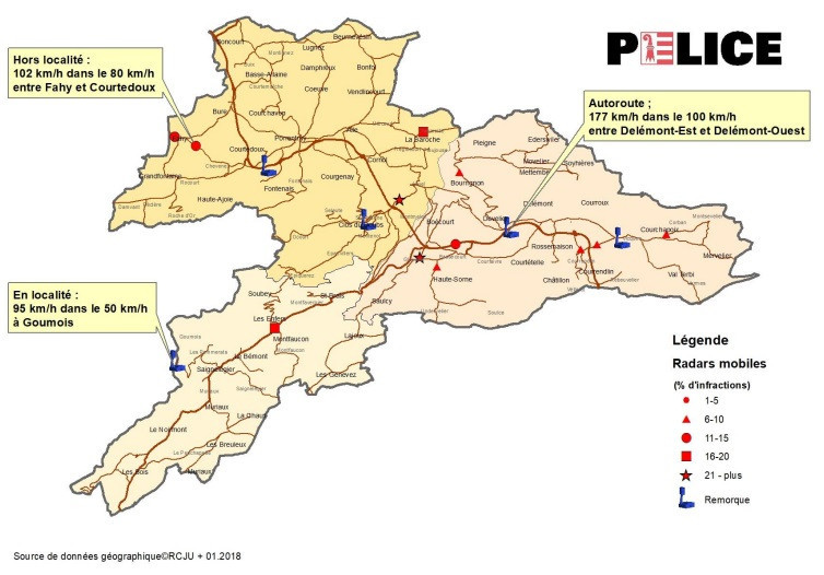 Les statistiques du mois de mai dans le Jura. (Image : Police cantonale jurassienne).