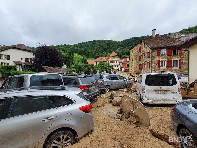 Le haut du village de Cressier mercredi matin.