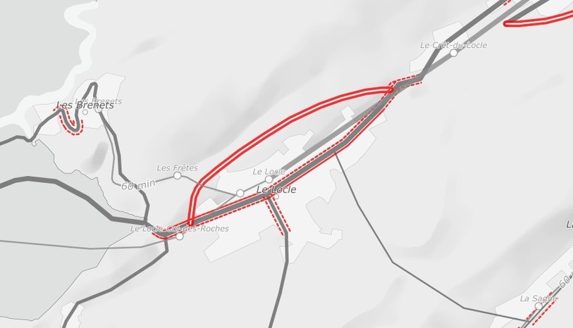 Le contournement du Locle devrait être achevé en 2030. (Photo : nemobilite2030.ch)