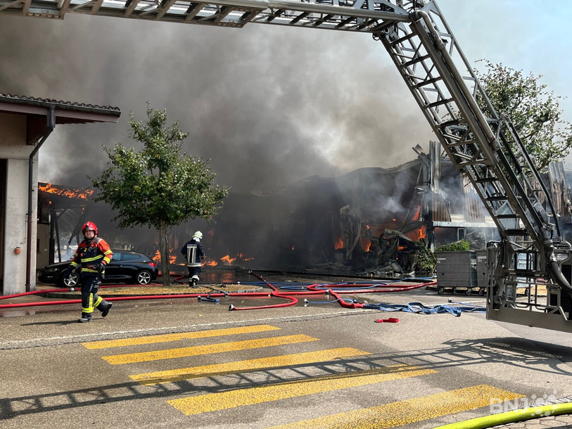 Un incendie s'est déclaré dans l'entreprise Charles Berdat à Courroux.