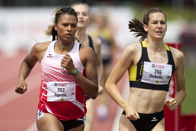 Caroline Agnou a relégué toutes ses rivales à 400 points sur l'heptathlon (photo : KEYSTONE/Peter Klaunzer).
