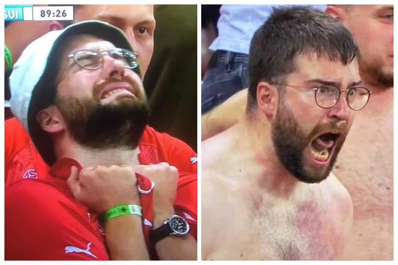 La fameuse image du supporter, qui a fait le tour du monde. Crédit : Instagram