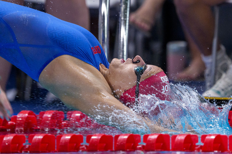 Manon Richard a été éliminée en séries du 200m dos lundi lors des Championnats d'Europe de natation de Paris. (Photo : KEYSTONE/Patrick B. Kraemer)