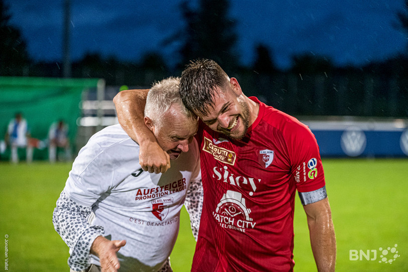 Le président Dietmar Faes avec le capitaine Ricardo Colamartino (photo : Jonathan Vallat).