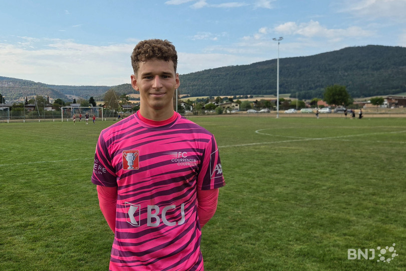 Mathieu Schaller a gardé le FC Courrendlin-Courroux dans le match en deuxième période.