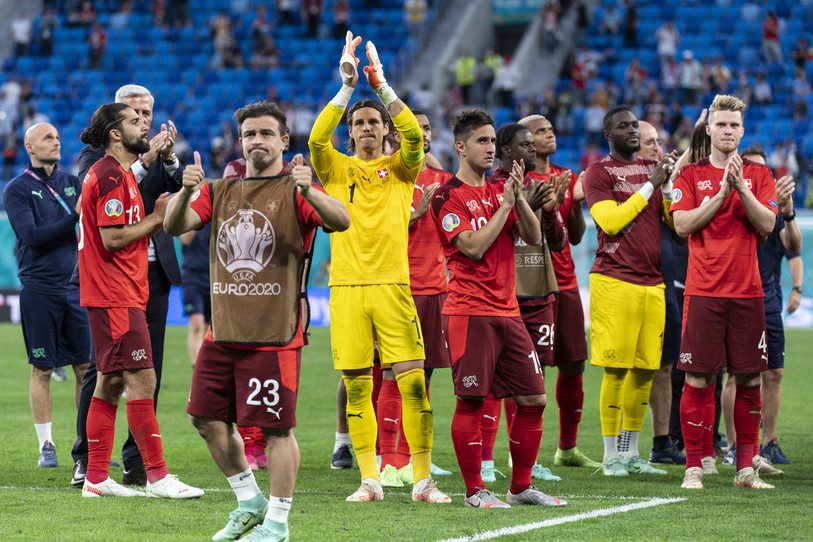 L'équipe de Suisse de football a atteint les quarts de finale de l'Euro (photo : KEYSTONE/JEAN-CHRISTOPHE BOT).