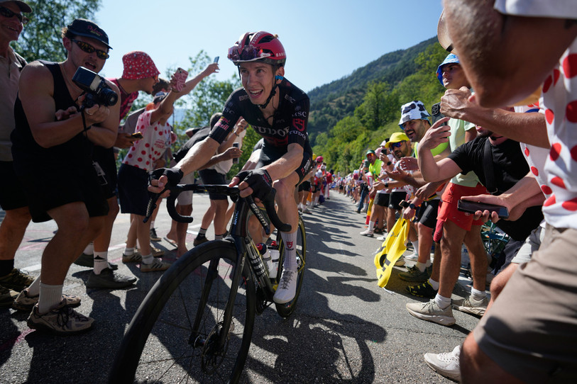 Yannis Voisard a bénéficié d’un soutien énorme sur le Tour comme dans le Jura. (Photo : AP Photo/Mosa'ab Elshamy)