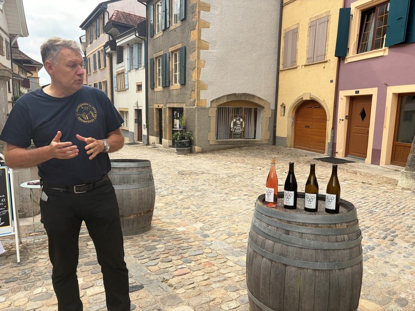 Christian Steiner, président du comité d'organisation de la Fête des vendanges d'Auvernier et son équipe ont présenté le programme ce jeudi.