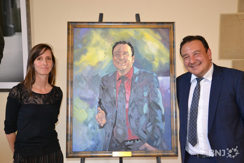 Albertine Mermet, artiste et illustratrice du Val-de-Travers, et Jean-Nat Karakash, ancien conseiller d'Etat. 
