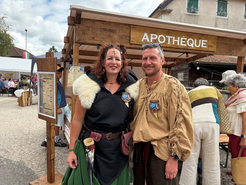 Valérie Masi et son mari Stéphane Masi à la Fête médiévale du sel à Buttes.