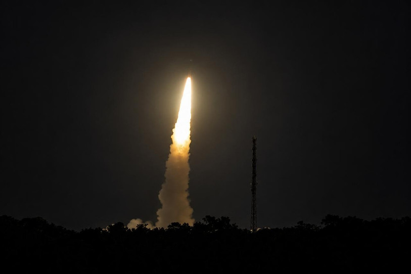 La fusée européenne Vega-C a décollé lundi à 22h21 de Kourou, en Guyane française (3h21 en Suisse) avec deux satellite à son bord. (Photo : Rolland Keller.)