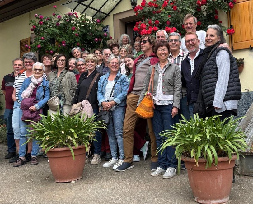 Le groupe vocal Mikado de Coeuve lors de leur escapade en Alsace. (Photo : Mikado)