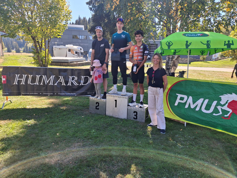 Le podium masculin avec Jonas Muller, Christoph Friedli et Tim André-Cador. (Photo : Jocelyn Jolidon).