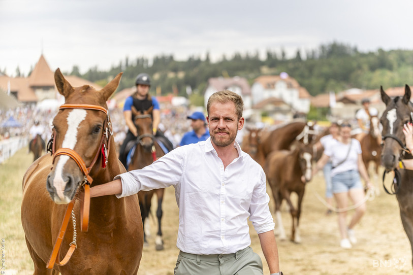 François Monin a présenté des chevaux l'été passé au Marché-Concours. Désormais, il en est le président. (Photo archives : Jonathan Vallat)