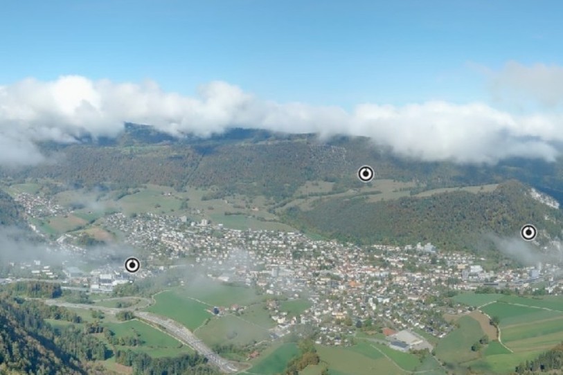 La nouvelle webcam offre une vue panoramique sur la Prévôté. (Capture d'écran : webcam Jura Tourisme).