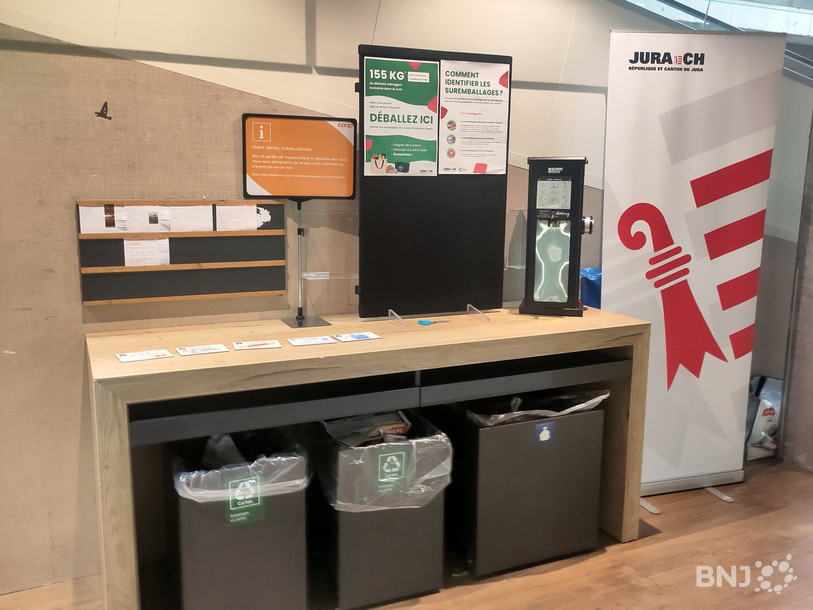 Les plateformes de déballages sont encore relativement peu utilisées dans les supermarchés jurassiens, comme ici au centre Coop du Ticle à Delémont.