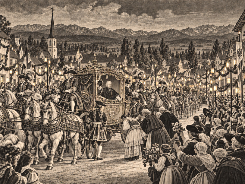 Le Prince-Evêque Frédéric de Wangen avait organisé une grande tournée sur son territoire. Source : Image générée par l’IA.