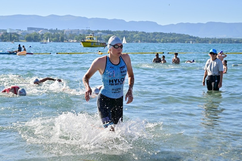 Chloé Lambercier est sortie de l’eau à la 12e place. La différence s’est faite ensuite en course à pied (Photo d’archive : famille Lambercier).