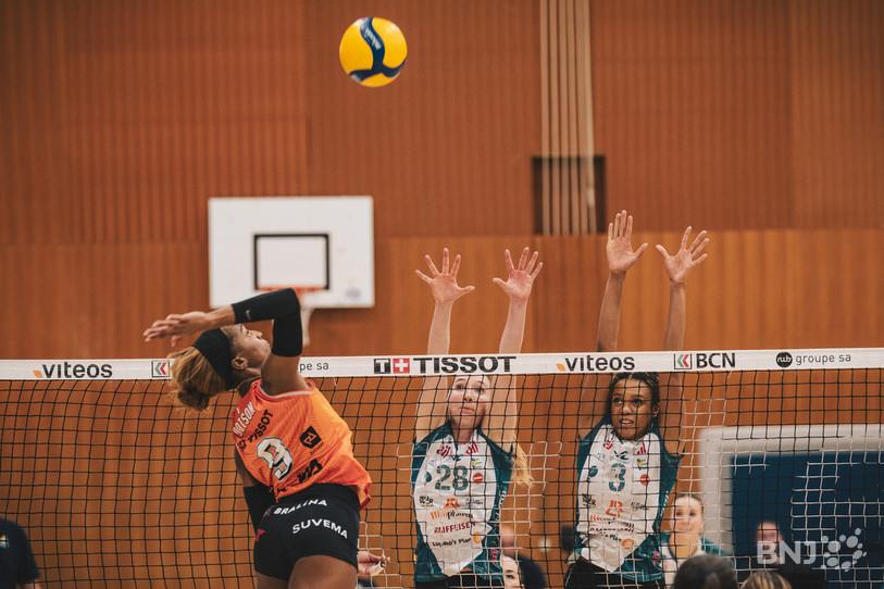 Sanaa Dotson a largement contribué à la victoire du NUC en inscrivant 30 points samedi contre Aarau. (Photo d’archive : Albin Tissier)