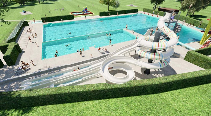 Vue projetée du nouveau toboggan aquatique. (Photo : Ville du Locle)